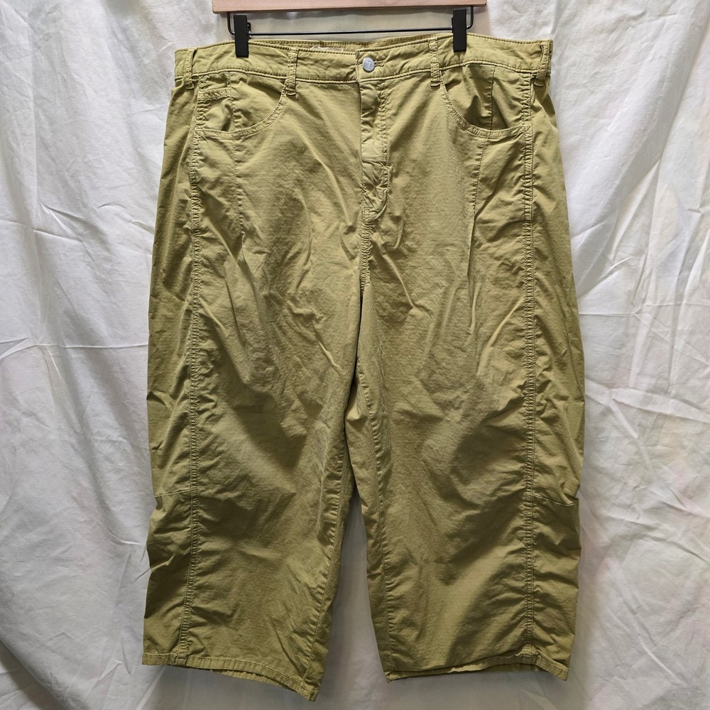 PILCRO The Kenna Wide leg Olive Green Cropped Pants Plus Size 20W Relaxed Fit